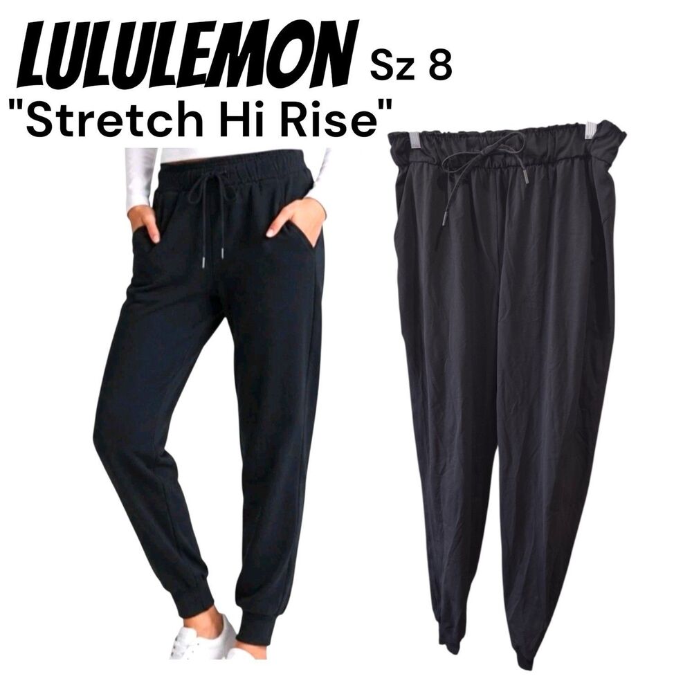 Lululemon Sz 8 Keep Moving Luxstreme Stretch Hi-Rise Pockets Logo Jogger Pants